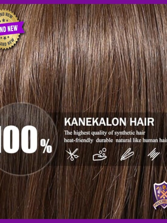 16IN Straight Layered Synthetic Wig Monofilament Top Lace Front Glueless main image 4